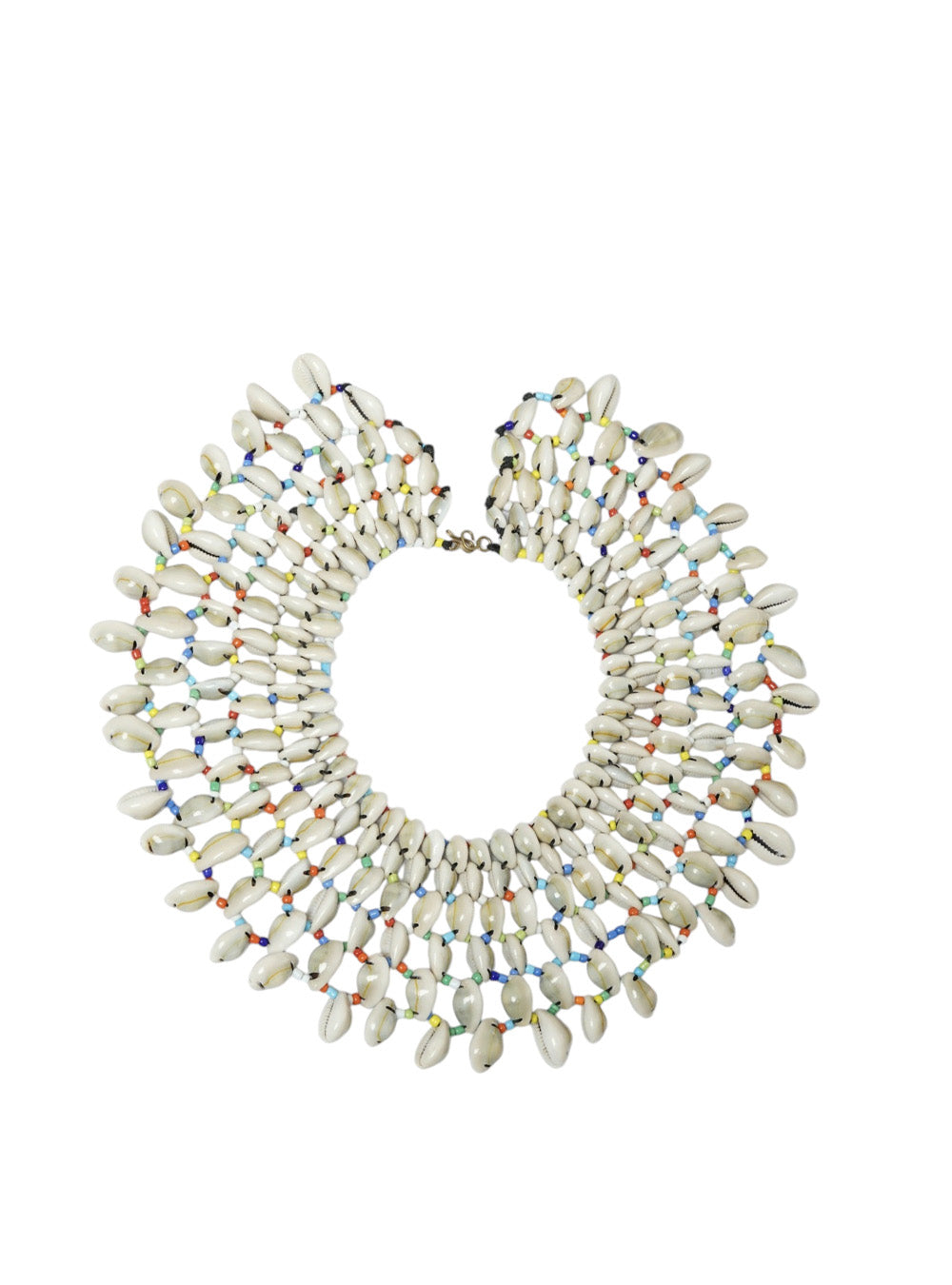 African Collar Beaded Cowrie Shell Necklace